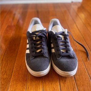 Adidas Women’s Blue and White Suede Sneakers